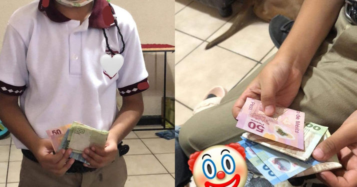 Niño vuelve de la escuela con 500 pesos, al tercer día de regreso a clases