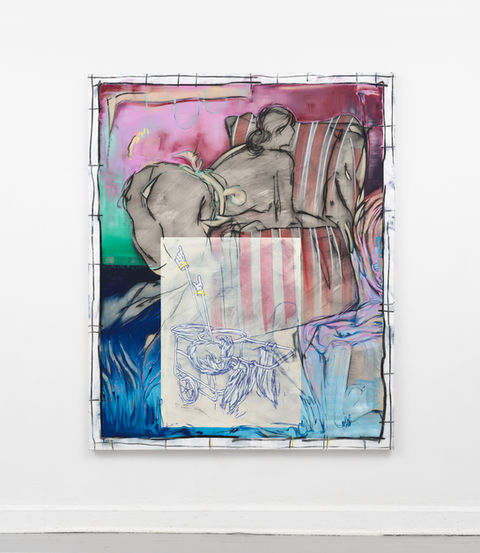 61TH518  /  2025  /  oil, acrylics, charcoal, crayons and oil pastel on canvas  /  160 x 130cm