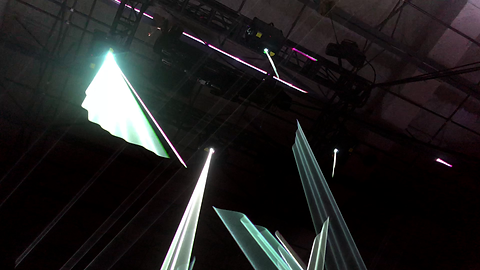Beam floating laser effect coming out of Laser banding