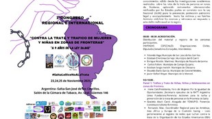 Participación en el Primer Congreso Regional e Internacional contra la Trata y el Tráfico de mujeres