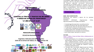 Participación en el Primer Congreso Regional e Internacional contra la Trata y el Tráfico de mujeres