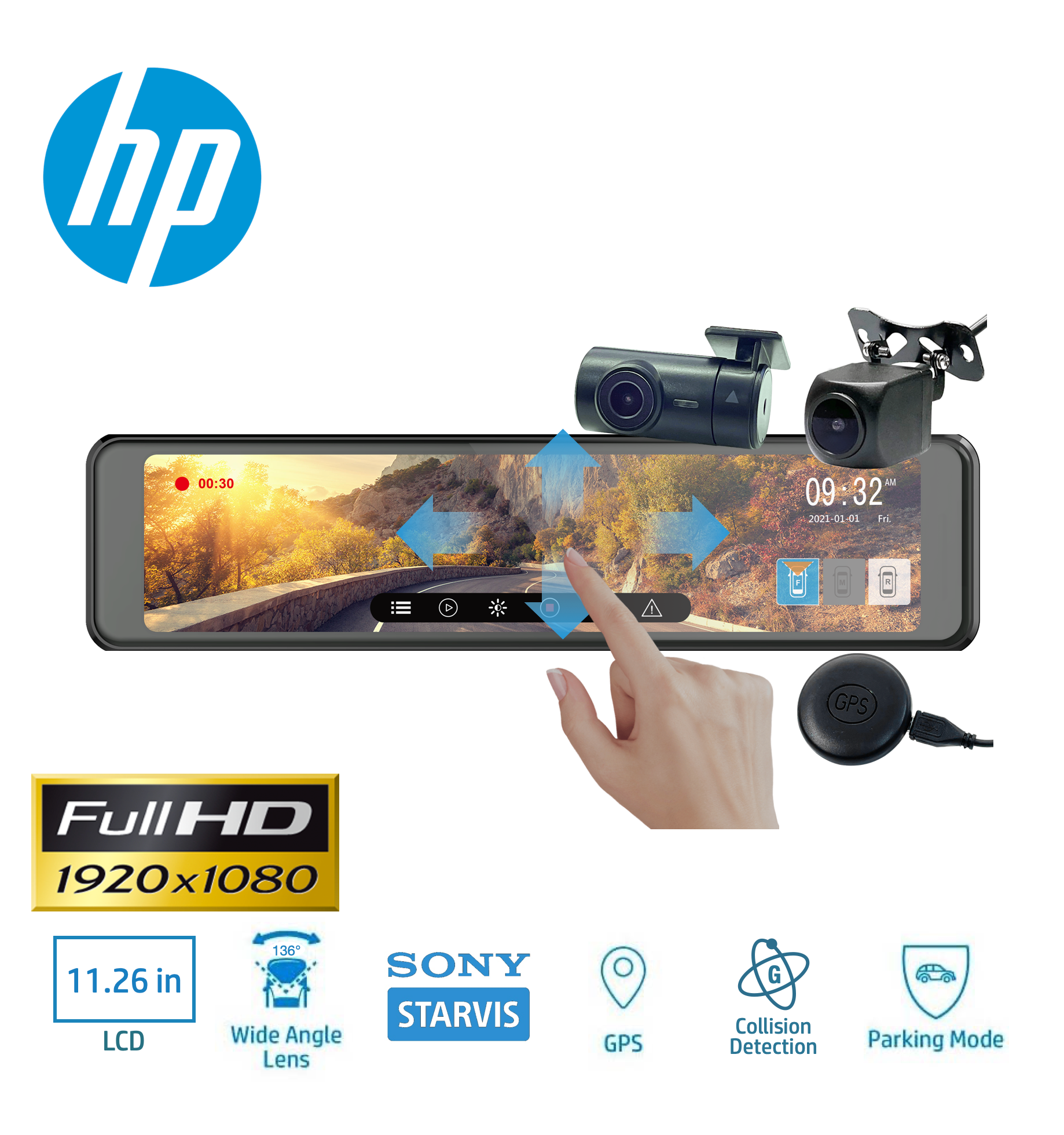 HP s979 Mirror Dash cam