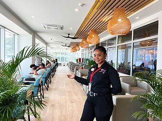 Departure Lounge Club Mobay with a smile