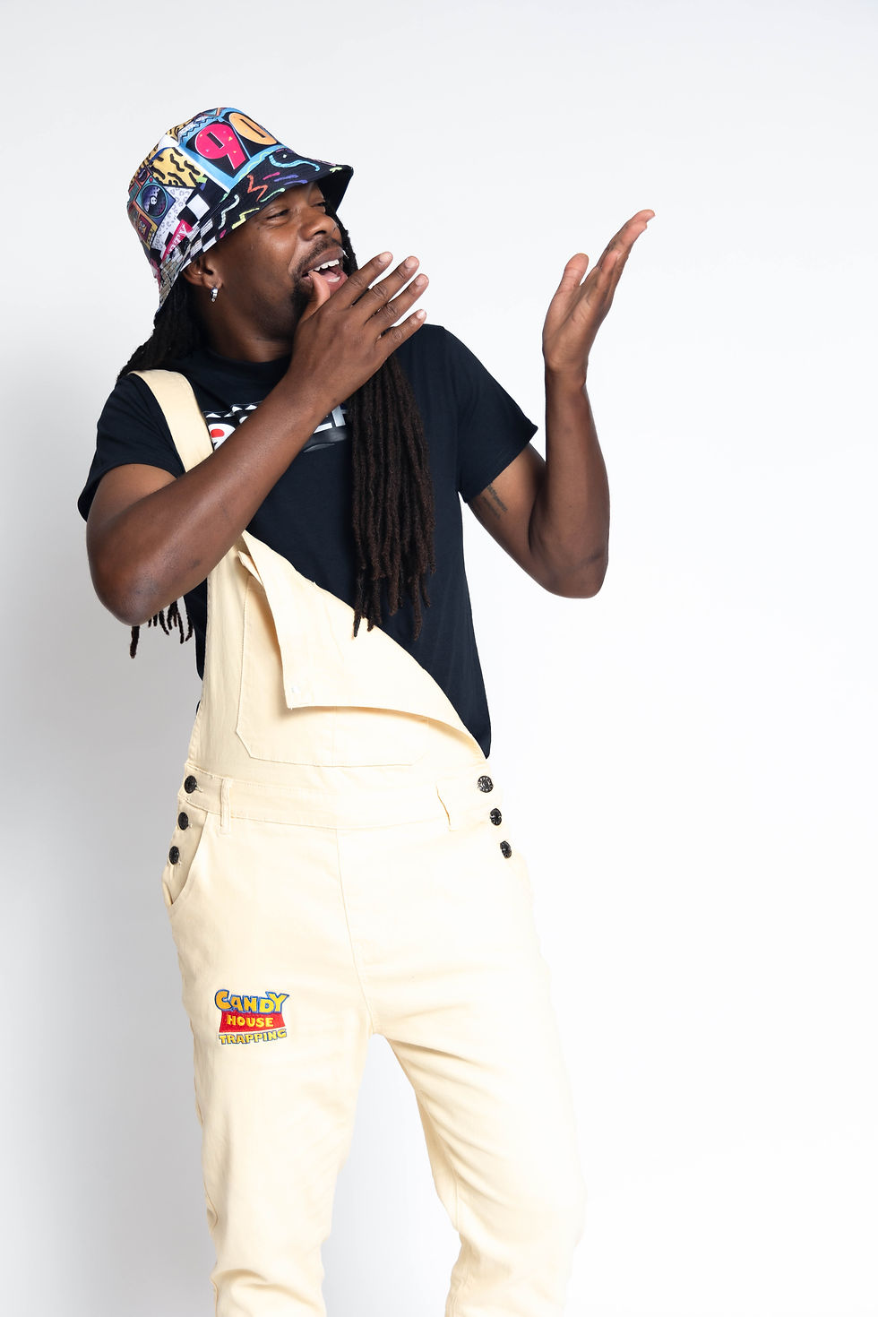 Thumbnail: Candy House Trapping Khaki Denim Overalls