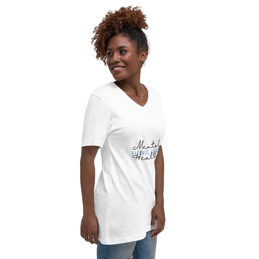 Thumbnail: "Mental Health, Balance, Success" Unisex Short Sleeve V-Neck T-Shirt