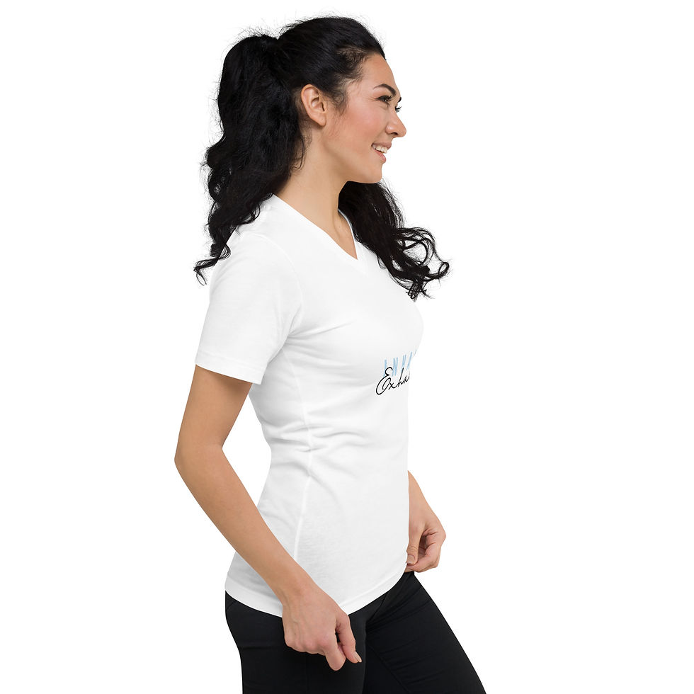 Thumbnail: "Inhale, Exhale" Unisex Short Sleeve V-Neck T-Shirt
