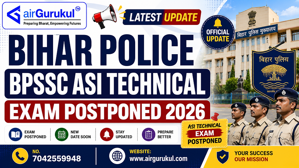 Bihar Police BPSSC ASI Technical Exam Postponed 2026 Latest Update