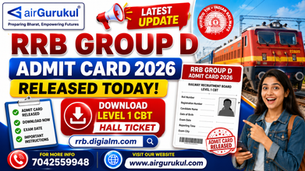 RRB Group D Admit Card 2026 Released Today