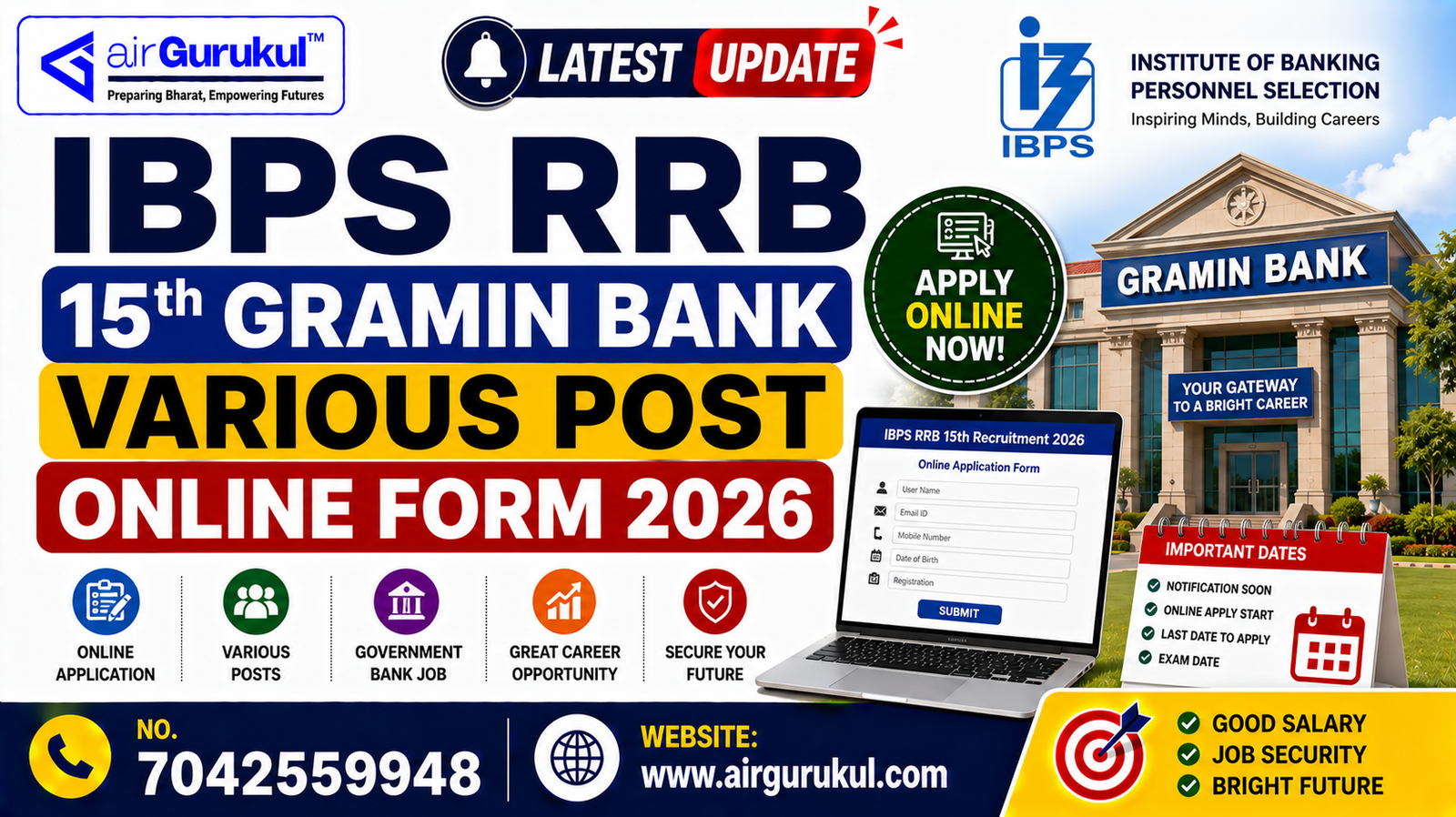 IBPS RRB 15th Recruitment 2026 online form for Office Assistant and Officer Scale posts