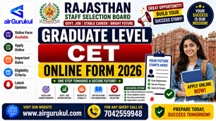 Rajasthan RSSB Graduate Level CET Online Form 2026 notification for graduate government recruitment posts.