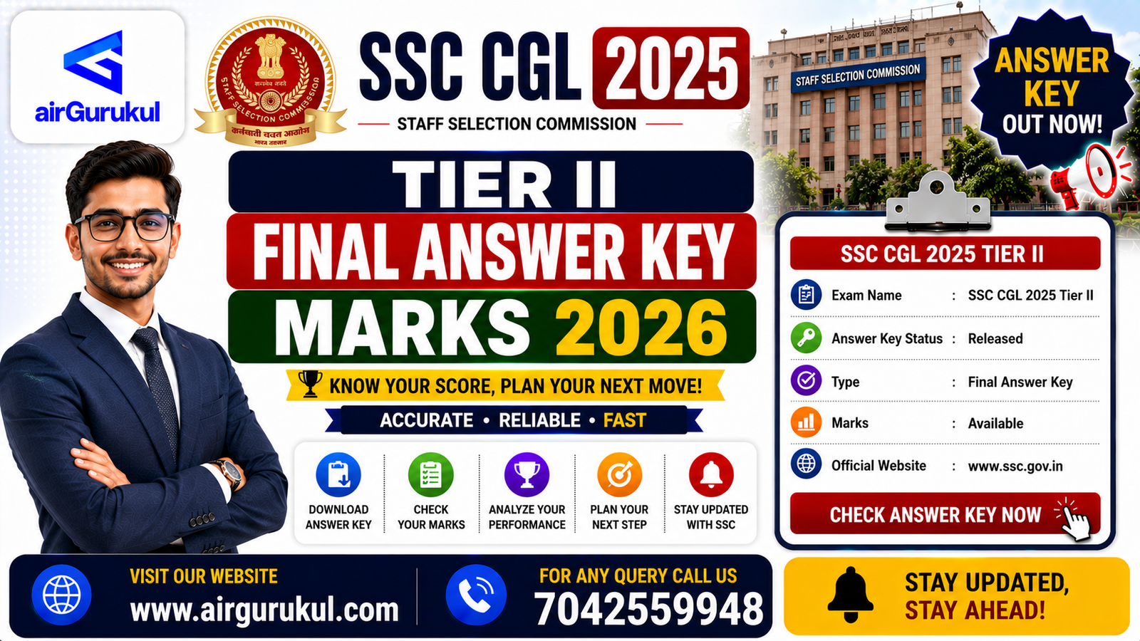 SSC CGL 2025 Tier II Final Answer Key and Marks 2026 download details