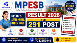 MPESB Group 5 Staff Nurse Other Post Result 2026 announced for 291 vacancies