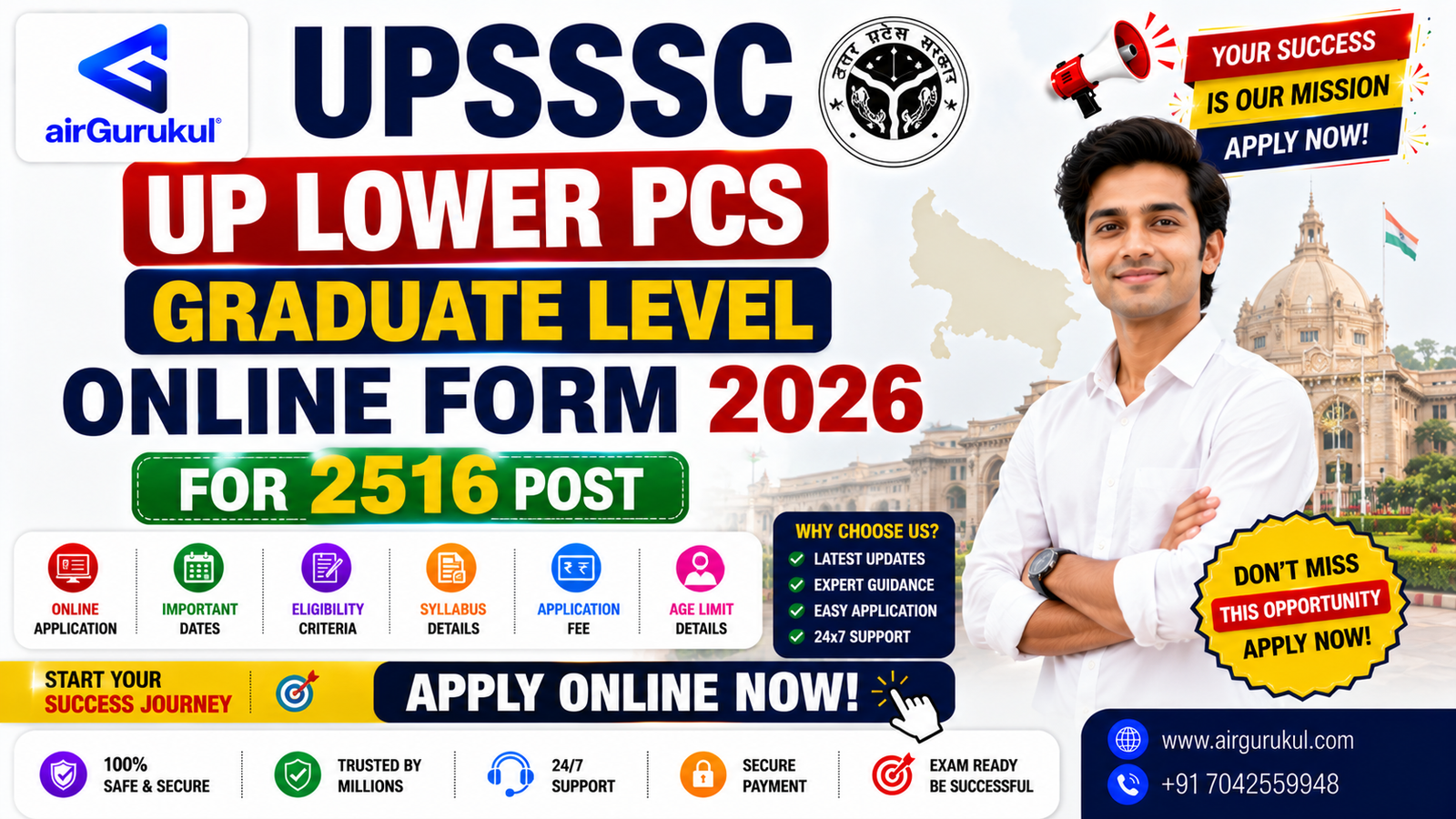 UPSSSC Lower PCS Recruitment 2026 Apply Online for 2516 Graduate Level Posts