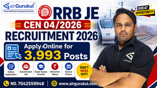 RRB JE CEN 04/2026 Recruitment 2026 notification for 3993 railway posts