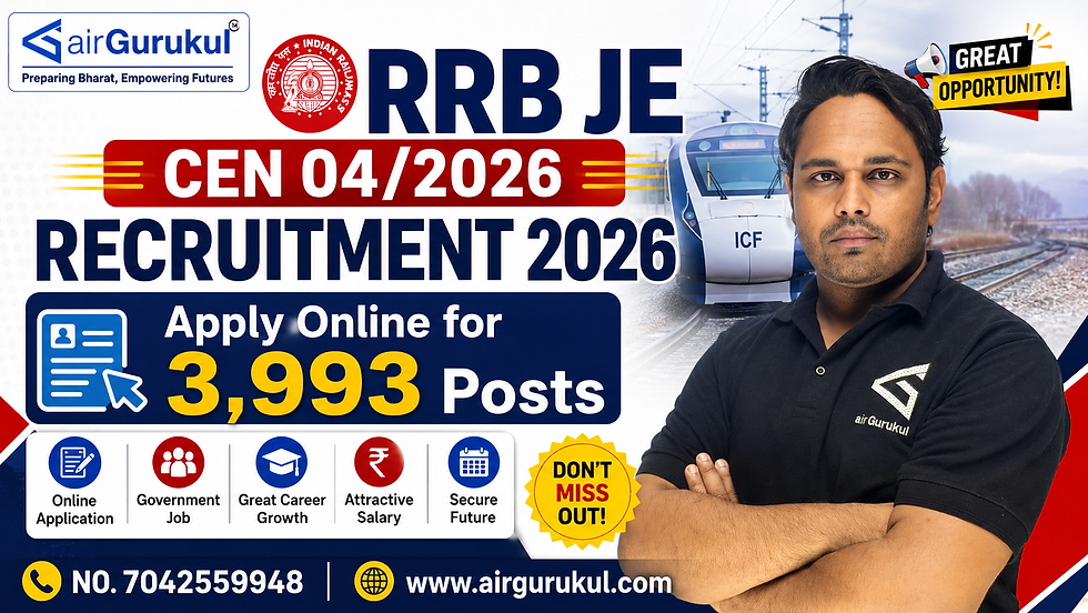 RRB JE CEN 04/2026 Recruitment 2026 notification for 3993 railway posts