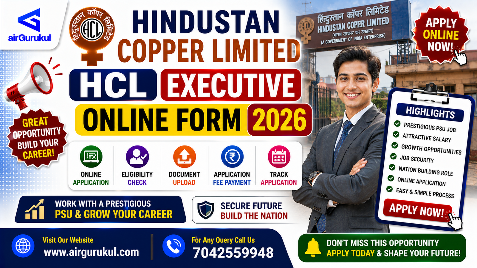 Hindustan Copper Limited HCL Executive Online Form 2026