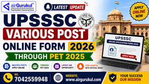 UPSSSC Various Post Online Form 2026 Through PET 2025 latest recruitment and vacancy details.