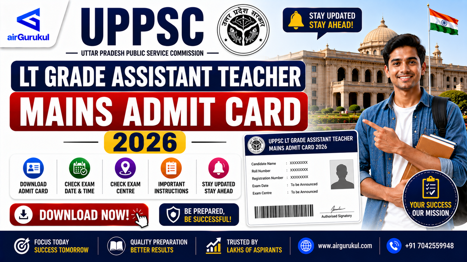 UPPSC LT Grade Assistant Teacher Admit Card 2026 download link and exam details