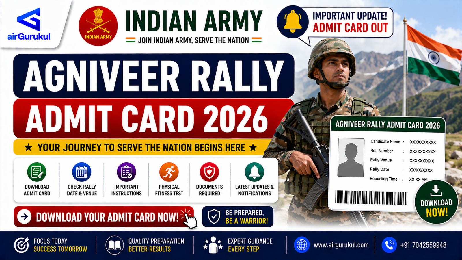 Indian Army Agniveer Rally Admit Card 2026