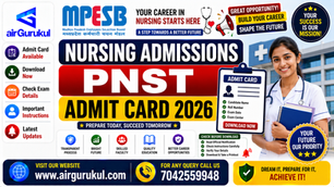MP ESB Nursing Admissions PNST Admit Card 2026 for Pre Nursing Selection Test candidates