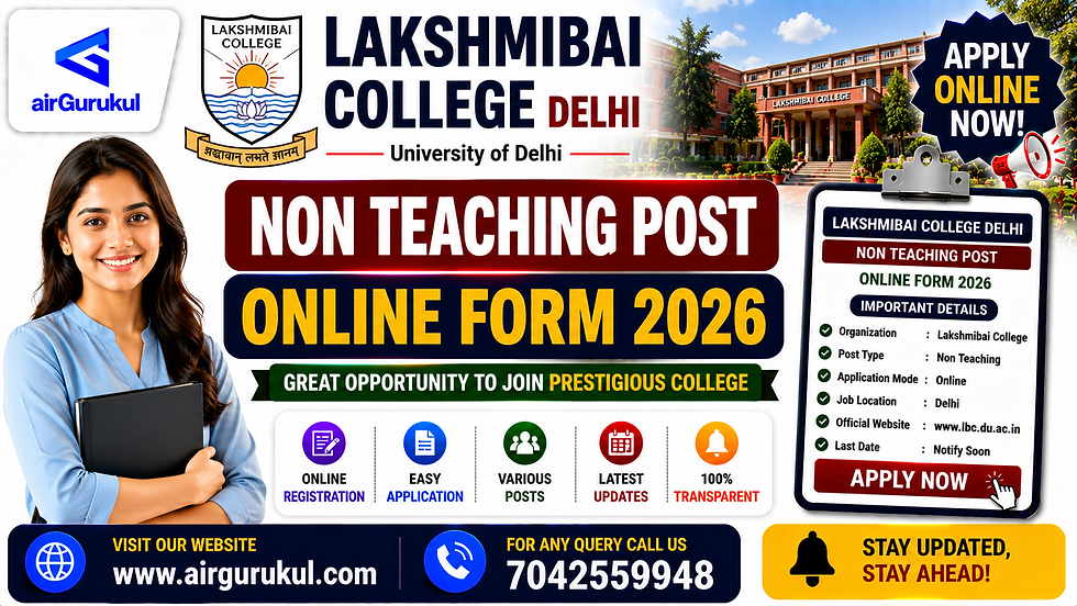 Lakshmibai College Delhi Non Teaching Post Online Form 2026 recruitment notification