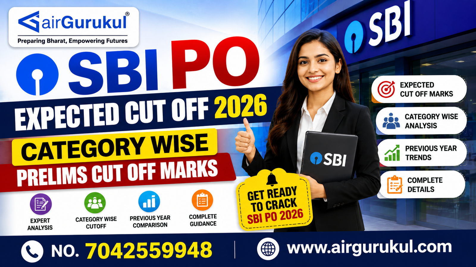 SBI PO Expected Cut Off 2026 category wise prelims cutoff marks table