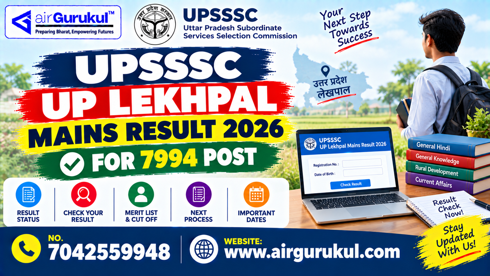 UPSSSC UP Lekhpal Mains Result 2026 for 7994 Posts