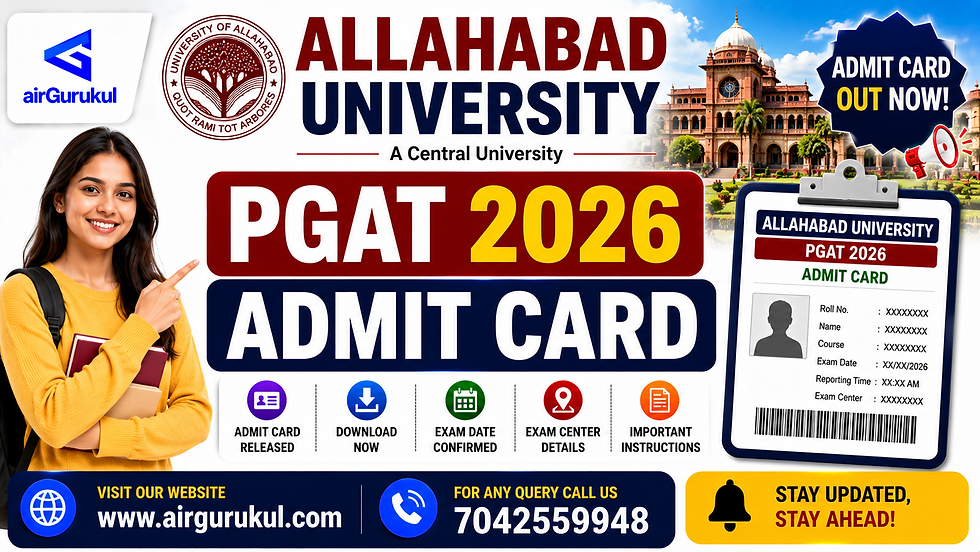 Allahabad University PGAT 2026 Admit Card Download Link