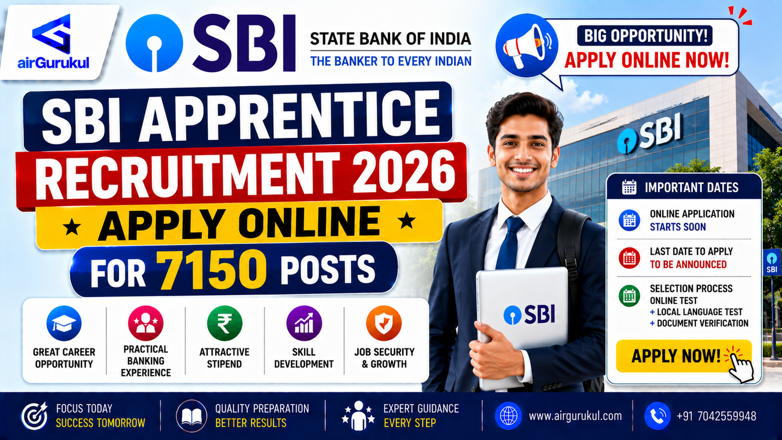 SBI Apprentice Recruitment 2026 Notification for 7150 Apprentice Posts