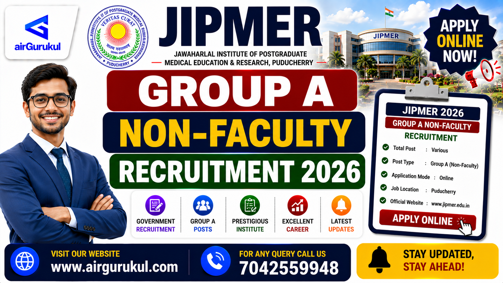 JIPMER Group A Non-Faculty Recruitment 2026 Online Application Form