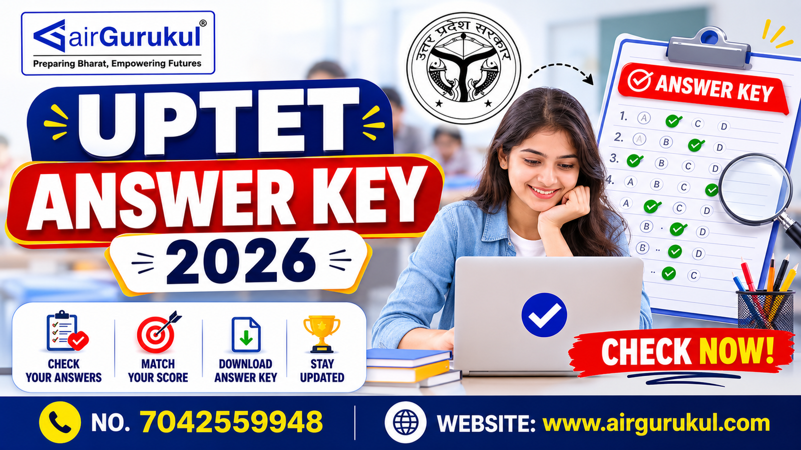 UPTET Answer Key 2026 official answer key download PDF