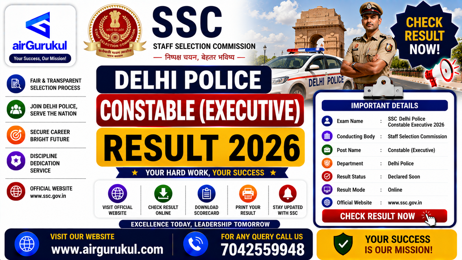 SSC Delhi Police Constable Executive Result 2026 PDF download