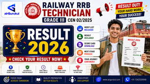 Railway RRB Technician Grade III CEN 022025 Result 2026 result download page