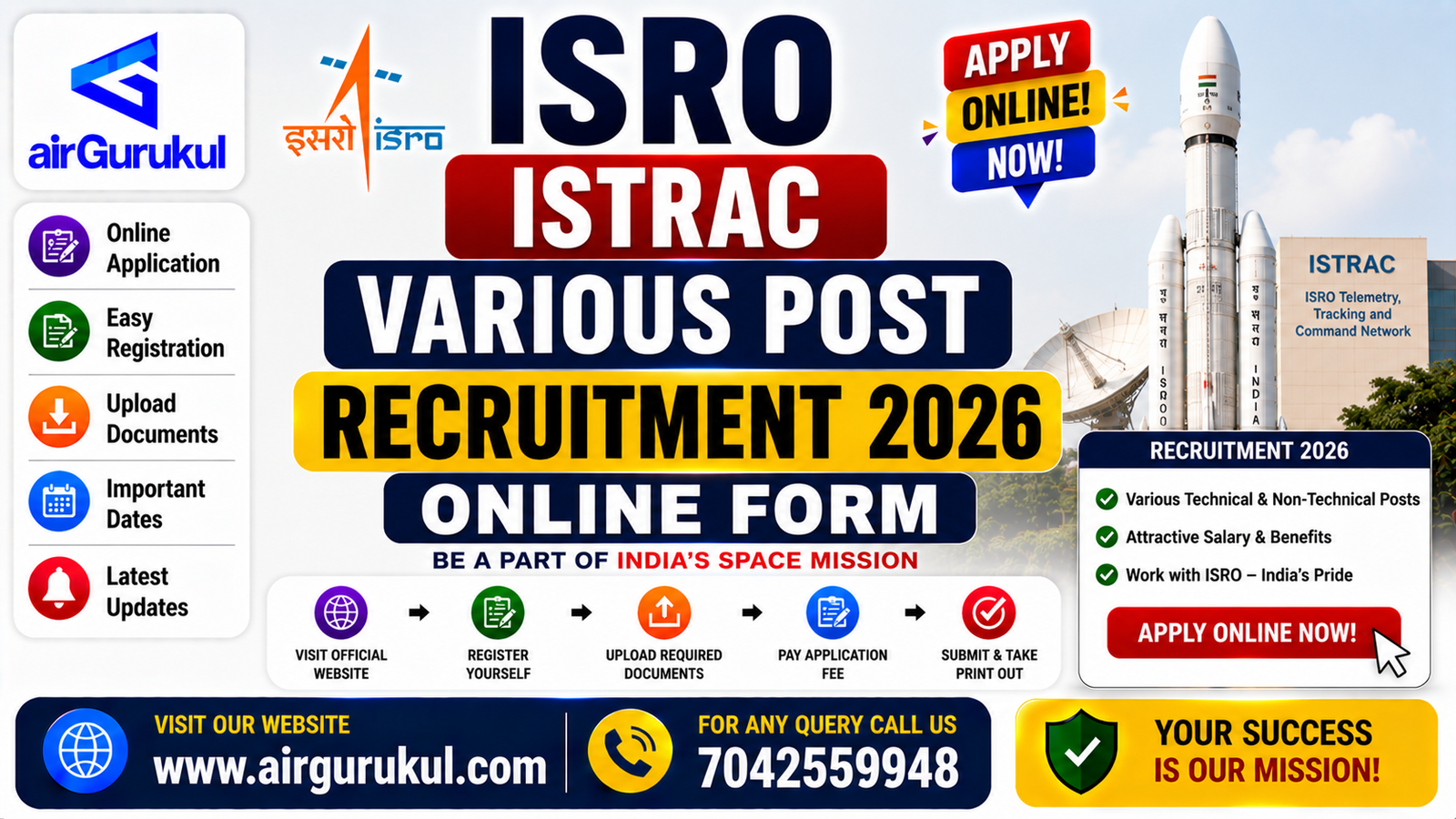 ISRO ISTRAC Various Post Recruitment 2026 Online Form