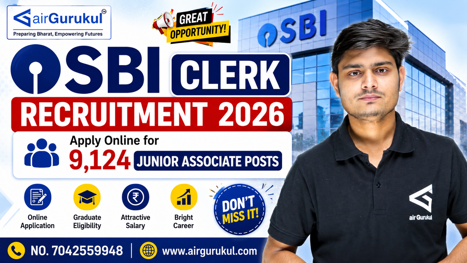 SBI Clerk Recruitment 2026: Apply Online for 9,124 Junior Associate Posts