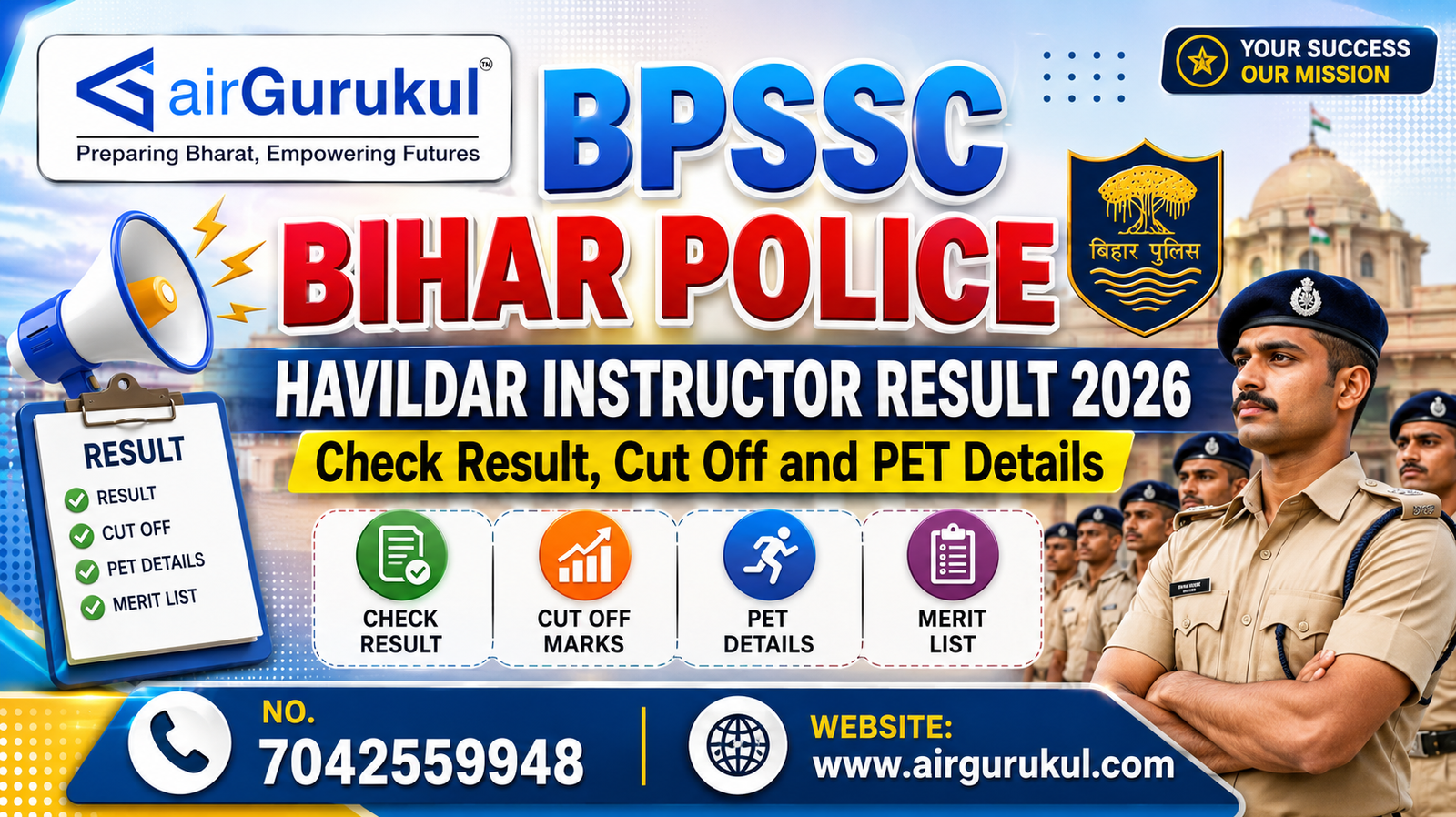 BPSSC Bihar Police Havildar Instructor Result 2026 official result PDF