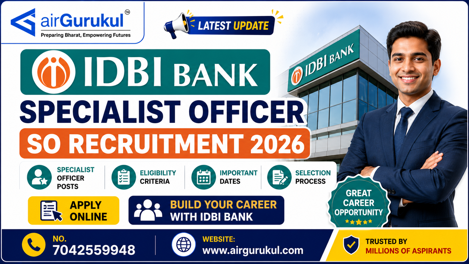 IDBI Bank Specialist Officer SO Recruitment 2026 Notification for 31 Posts
