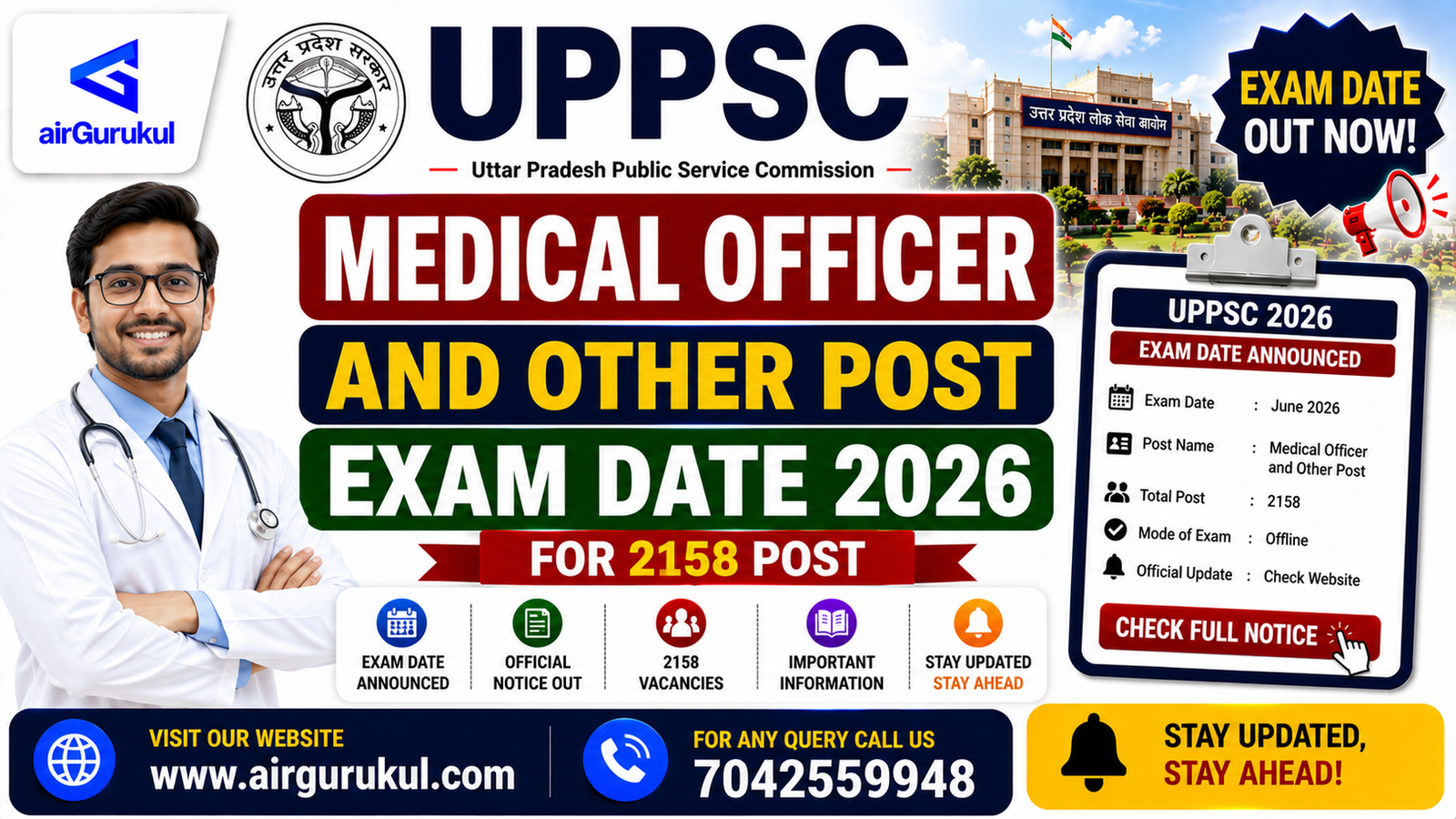 UPPSC Medical Officer Recruitment 2026 Vacancy Details and Exam Date
