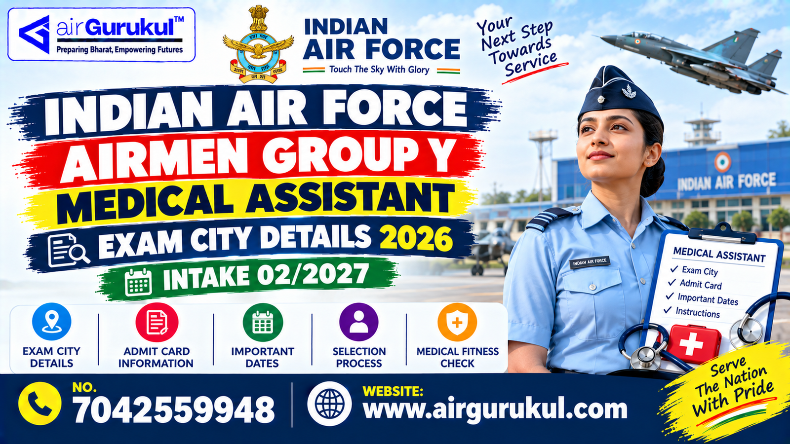 Indian Air Force Airmen Group Y Medical Assistant Exam City Details 2026