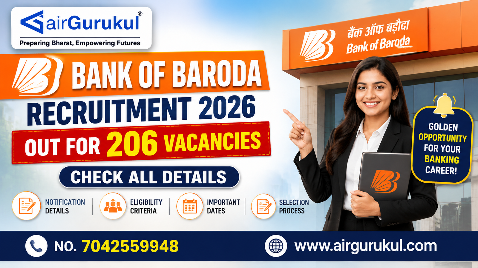 Bank of Baroda Recruitment 2026 notification for 206 Specialist Officer vacancies.