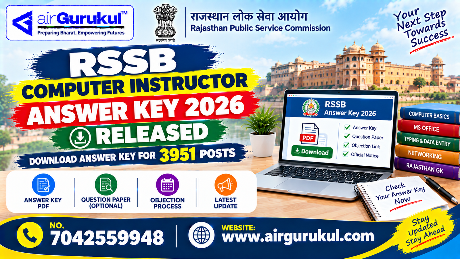 RSSB Computer Instructor Answer Key 2026 for 3951 Posts