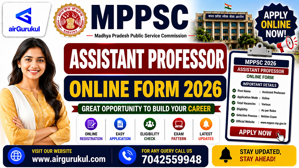 MPPSC Assistant Professor Recruitment 2026 Online Application Form