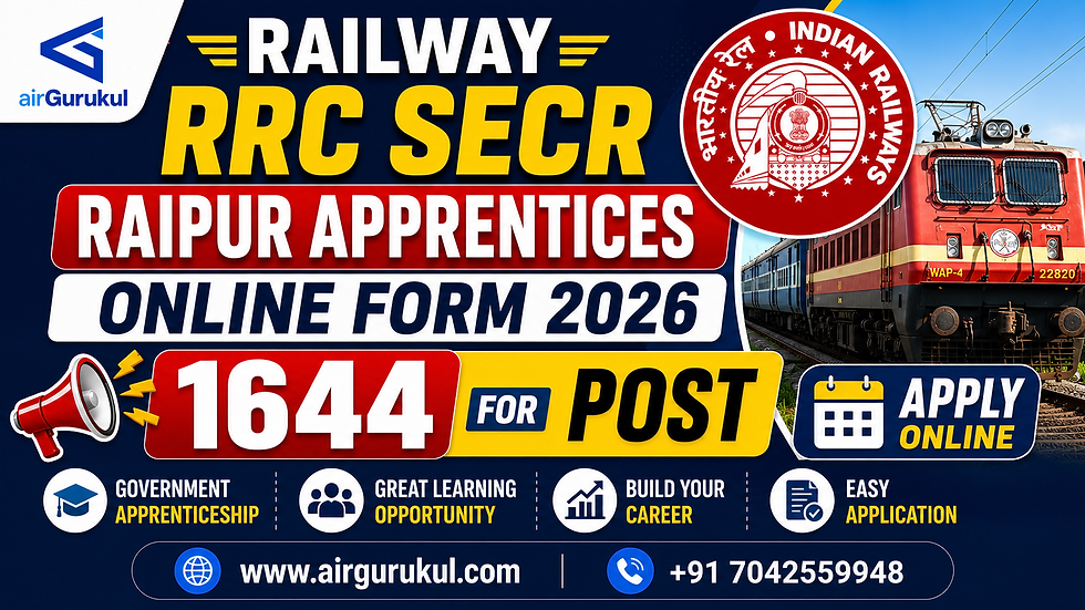 SECR RRC Raipur Apprentices 2026 Apply Online for 1644 Posts