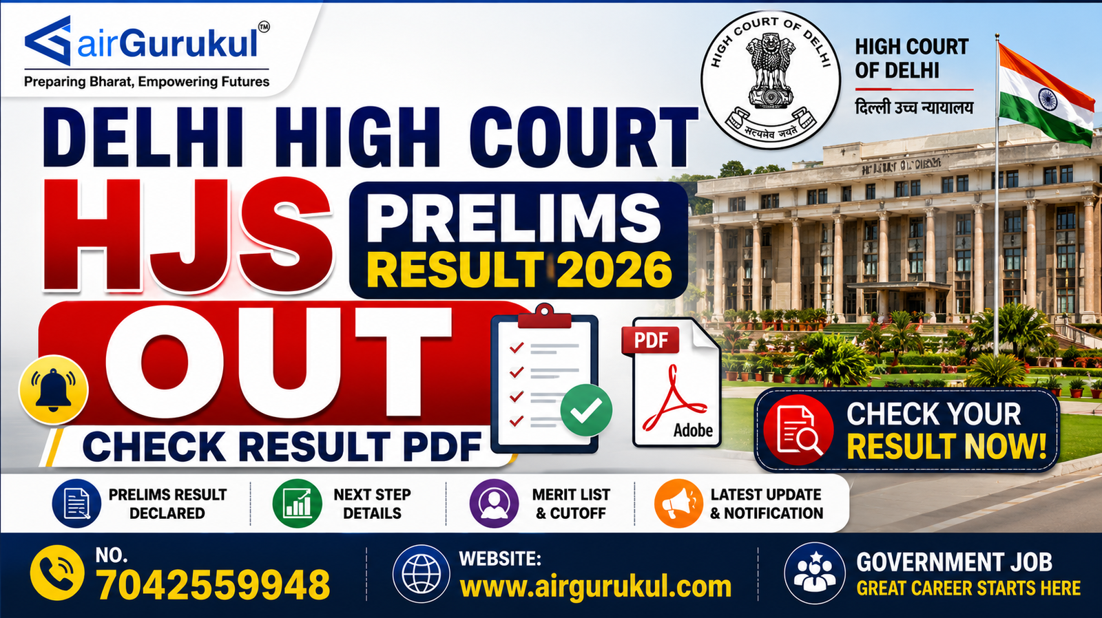 Delhi High Court HJS Prelims Result 2026 PDF Download