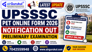 UPSSSC PET Online Form 2026 notification with eligibility, fee, age limit, and important dates.