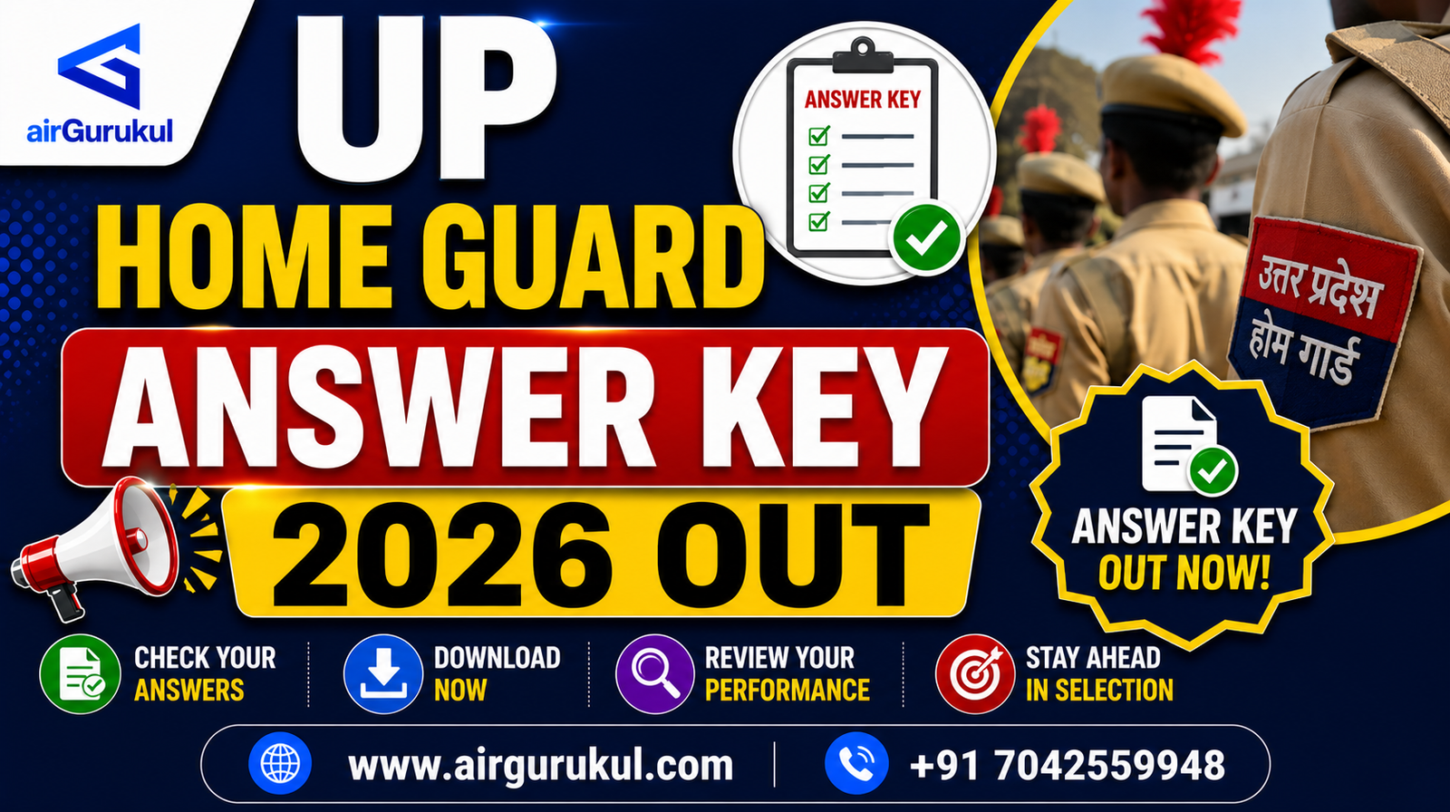 UP Home Guard Answer Key 2026 official notice with objection details