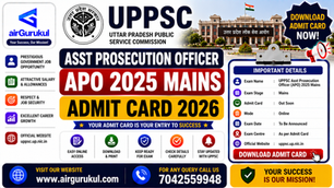 UPPSC APO 2025 Mains Admit Card 2026 download link