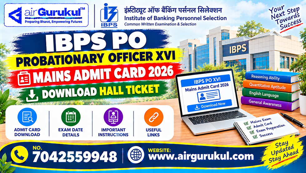 IBPS PO Probationary Officer XVI Mains Admit Card 2026