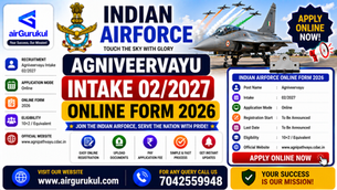 Indian Airforce Agniveervayu Intake 022027 Online Form 2026 recruitment notification