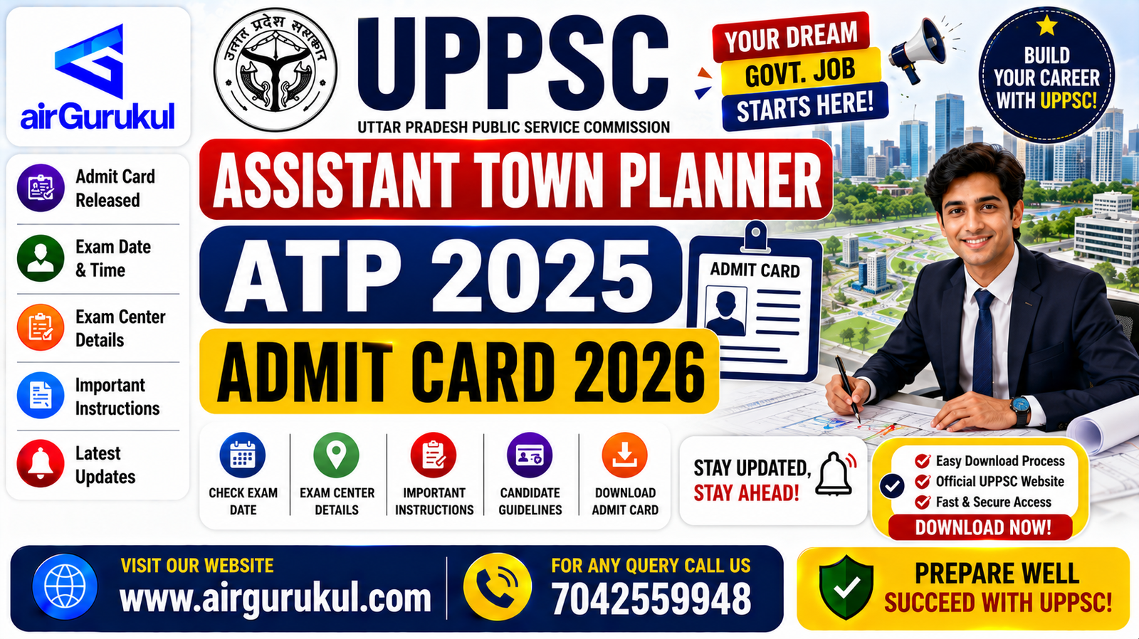 UPPSC Assistant Town Planner ATP 2025 Admit Card 2026